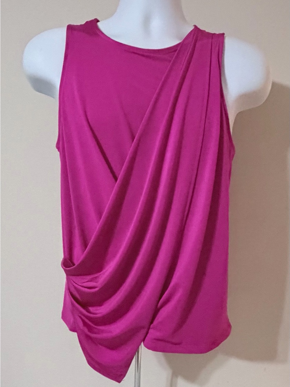 Express Draped Sleeveless Top in Fuchsia